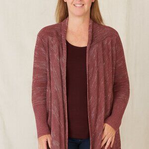 . Davina Maroon Knit Drape Cardigan Sweater Women’s M Lightweight